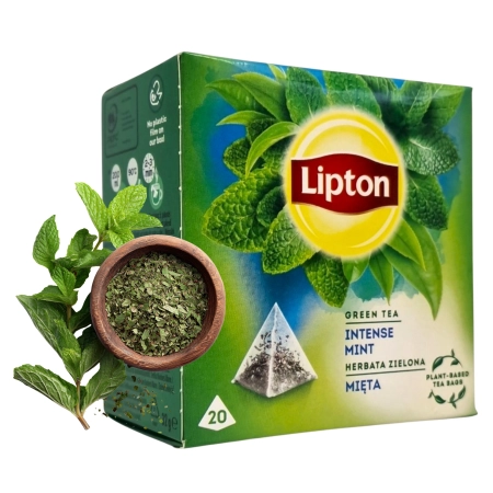 Herbata zielona Lipton Intense Mint Mięta piramidki 20 szt